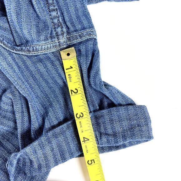 Lee Union Alls  Romper Womens Striped Denim Shortalls One Piece‎ Short Sleeve XL - Picture 9 of 13